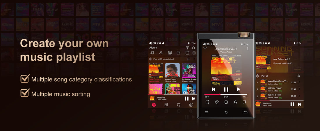 Hi-Fi MP3 Player with Bluetooth & WiFi – 64GB