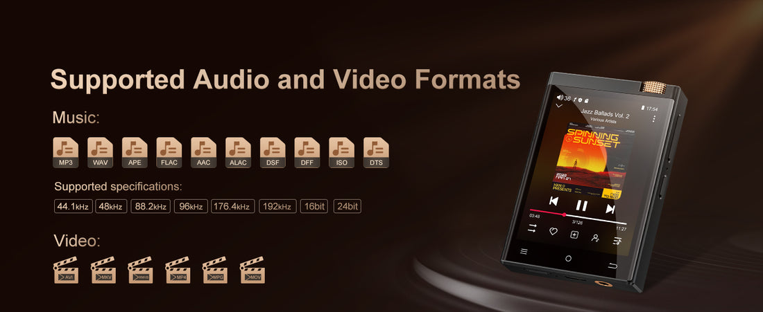 Hi-Fi MP3 Player with Bluetooth & WiFi – 64GB