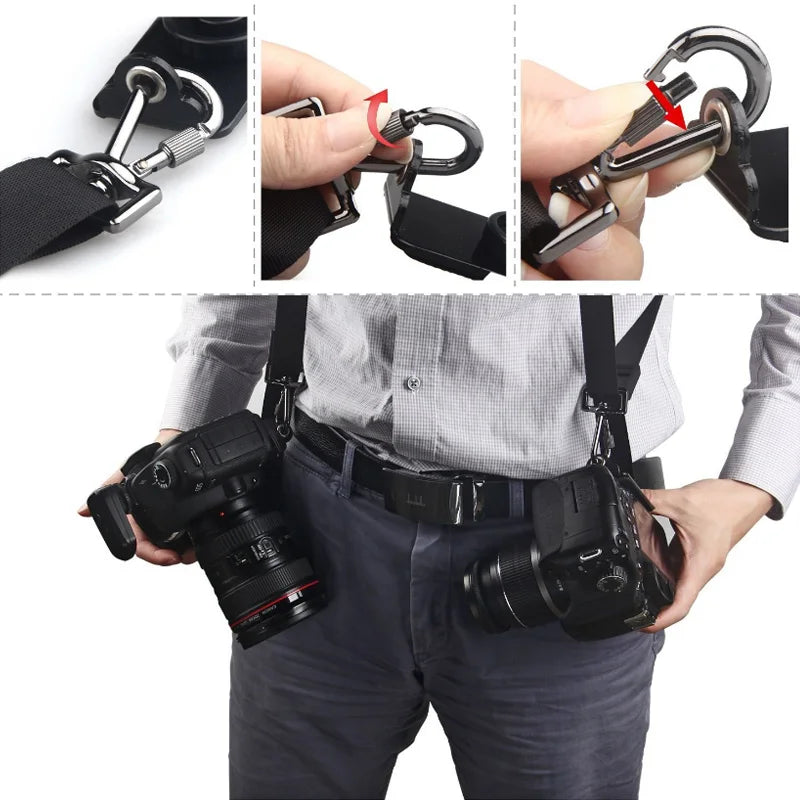 K Dual Shoulder Camera Strap – Quick Release Belt for DSLR & Camcorders