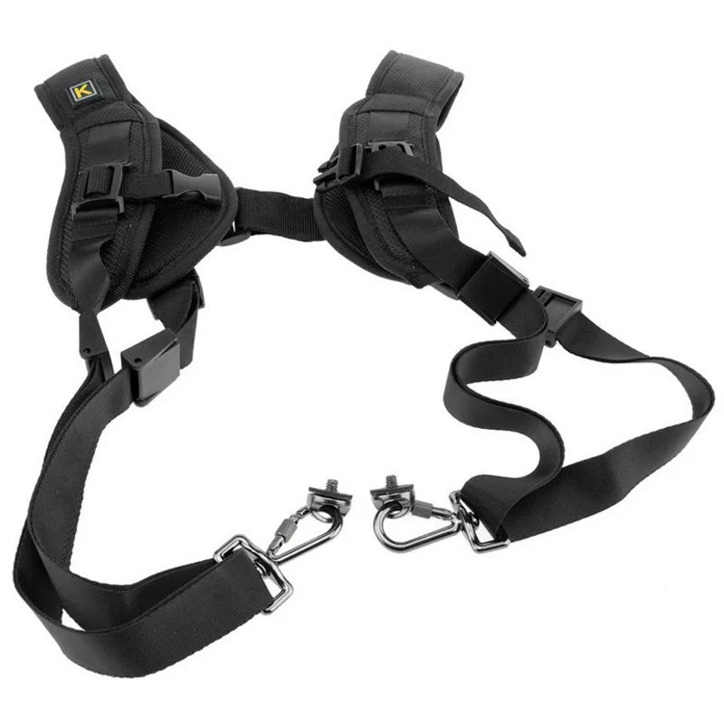 K Dual Shoulder Camera Strap – Quick Release Belt for DSLR & Camcorders