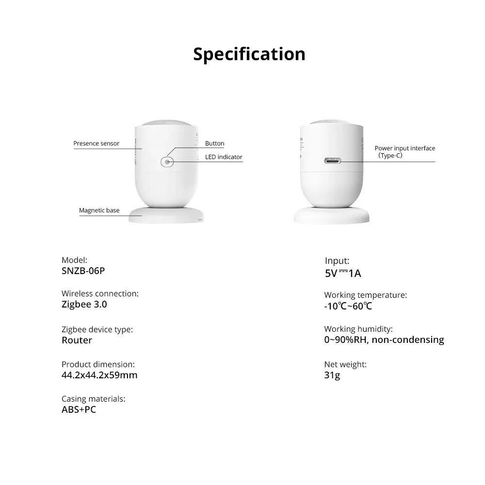 SONOFF Zigbee Human Presence Sensor SNZB-06P