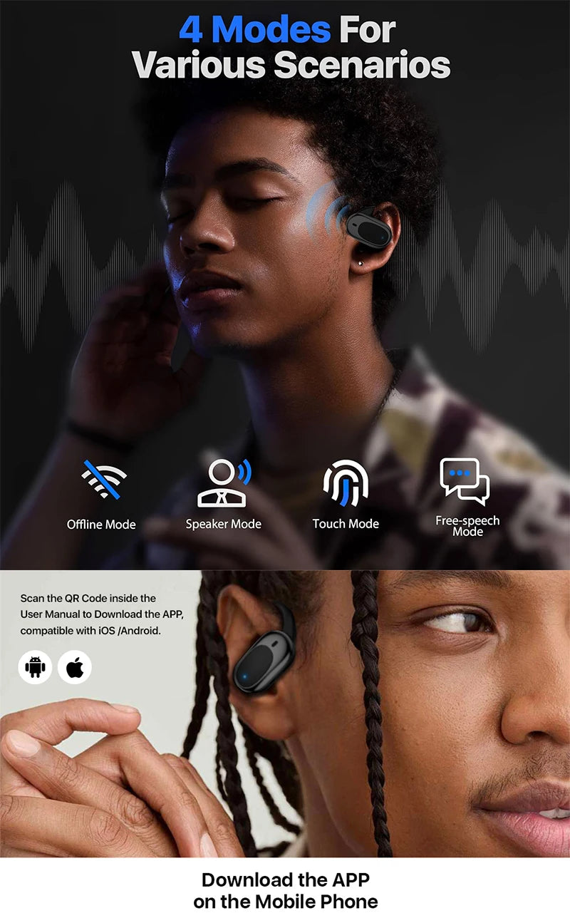 AI Translator Earbuds – 3-in-1 Real-Time Language Device