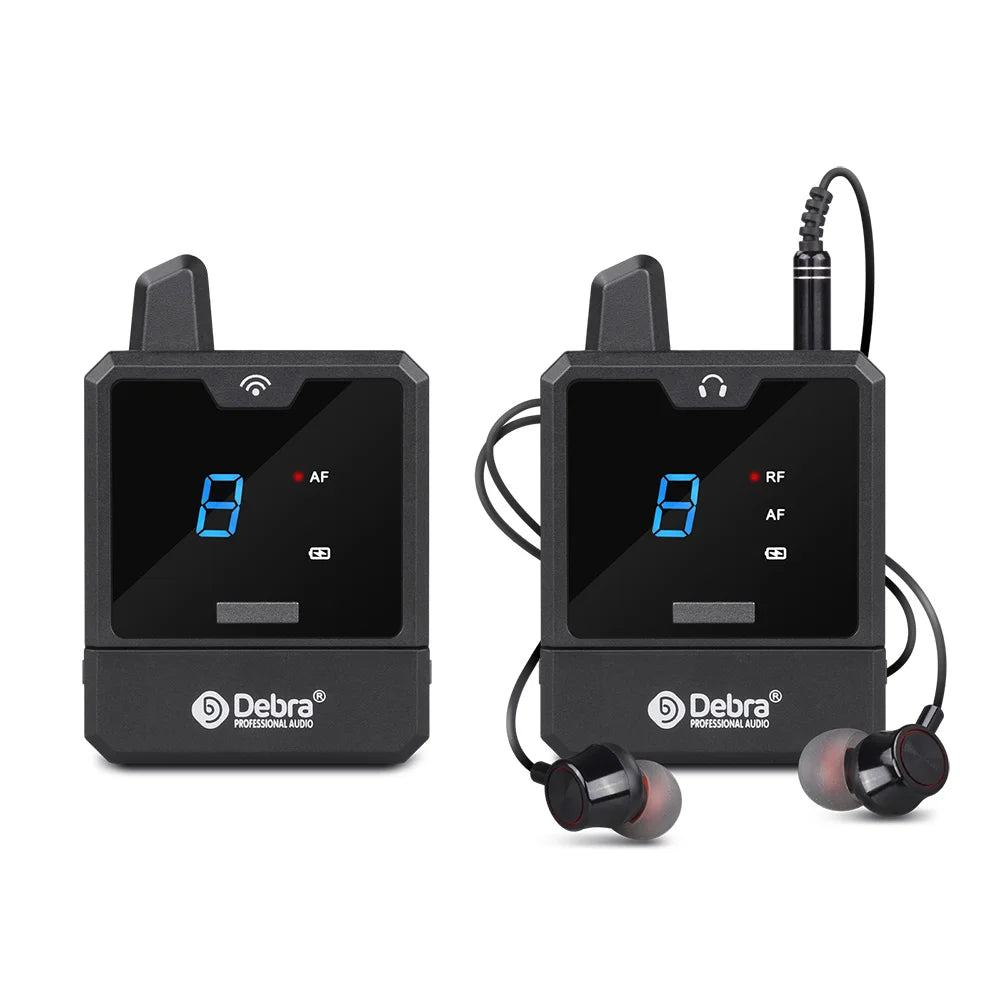 Debra UHF Wireless In-Ear Monitor System – Rechargeable IEM for Live Audio