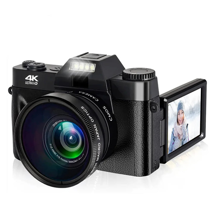 4K 48MP Digital Camera with Flip Screen & WiFi – Compact Vlogging Cam