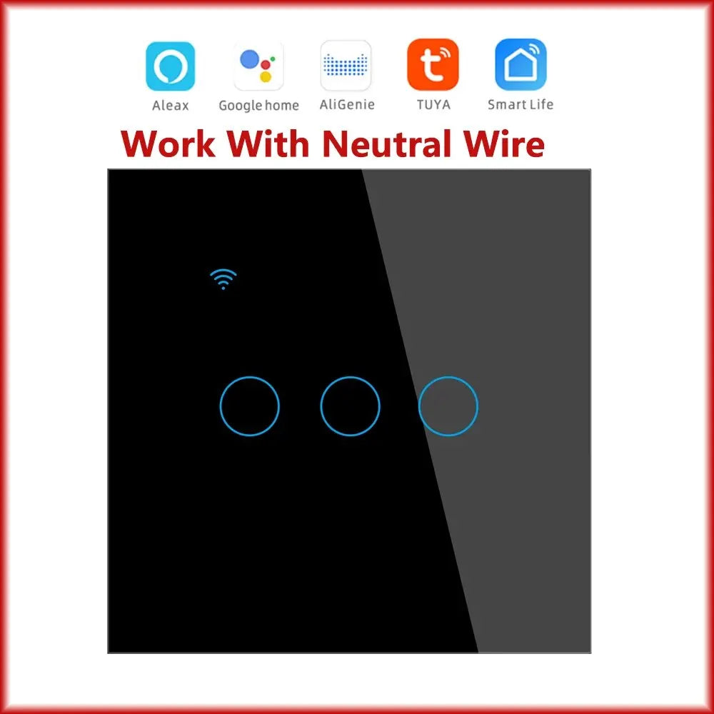 WiFi Touch Smart Light Switch EU 1-4 Gang