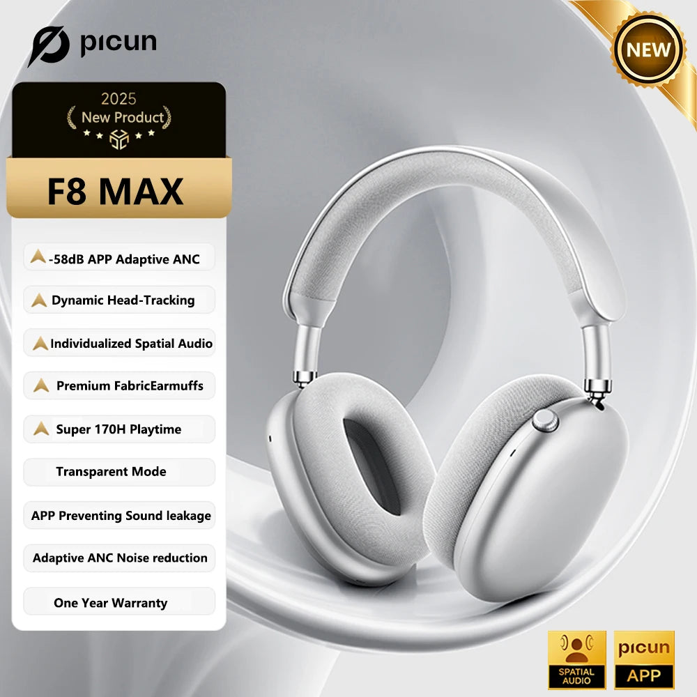 Picun F8 Pro ANC Wireless Headphones with 3D Audio