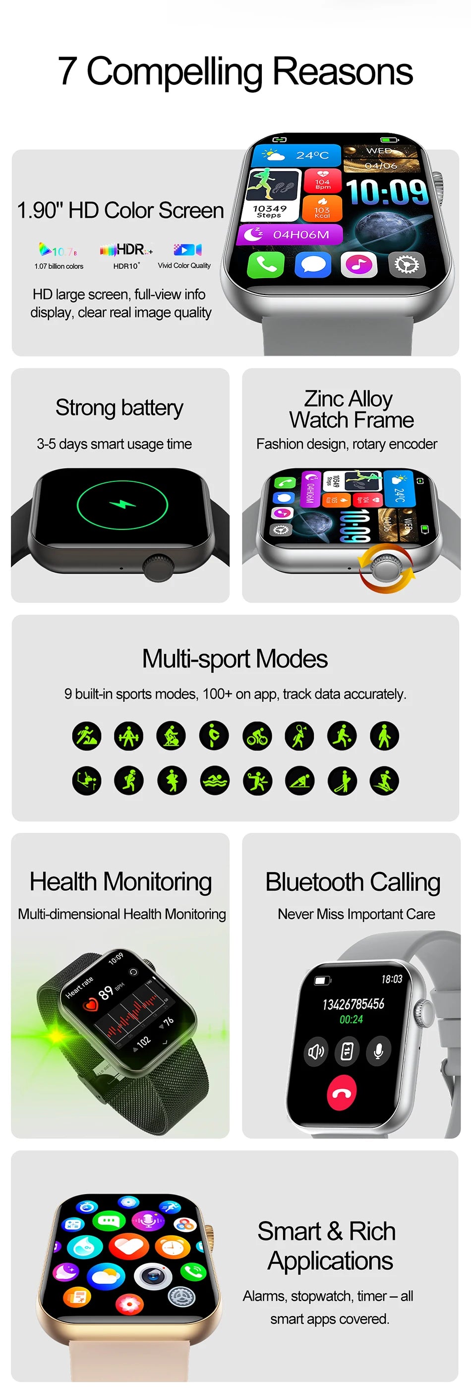 2025 1.9" Smartwatch with Bluetooth Call