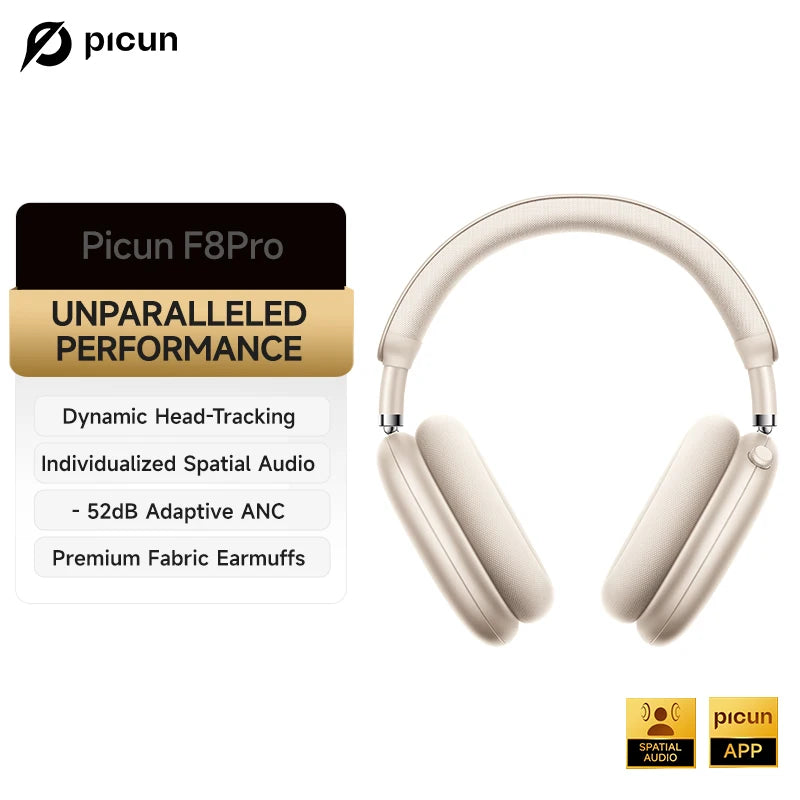 Picun F8 Pro ANC Wireless Headphones with 3D Audio