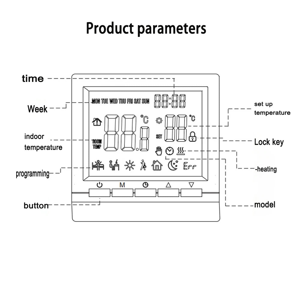 Smart Thermostat Hygrometer with Child Lock & Backlight