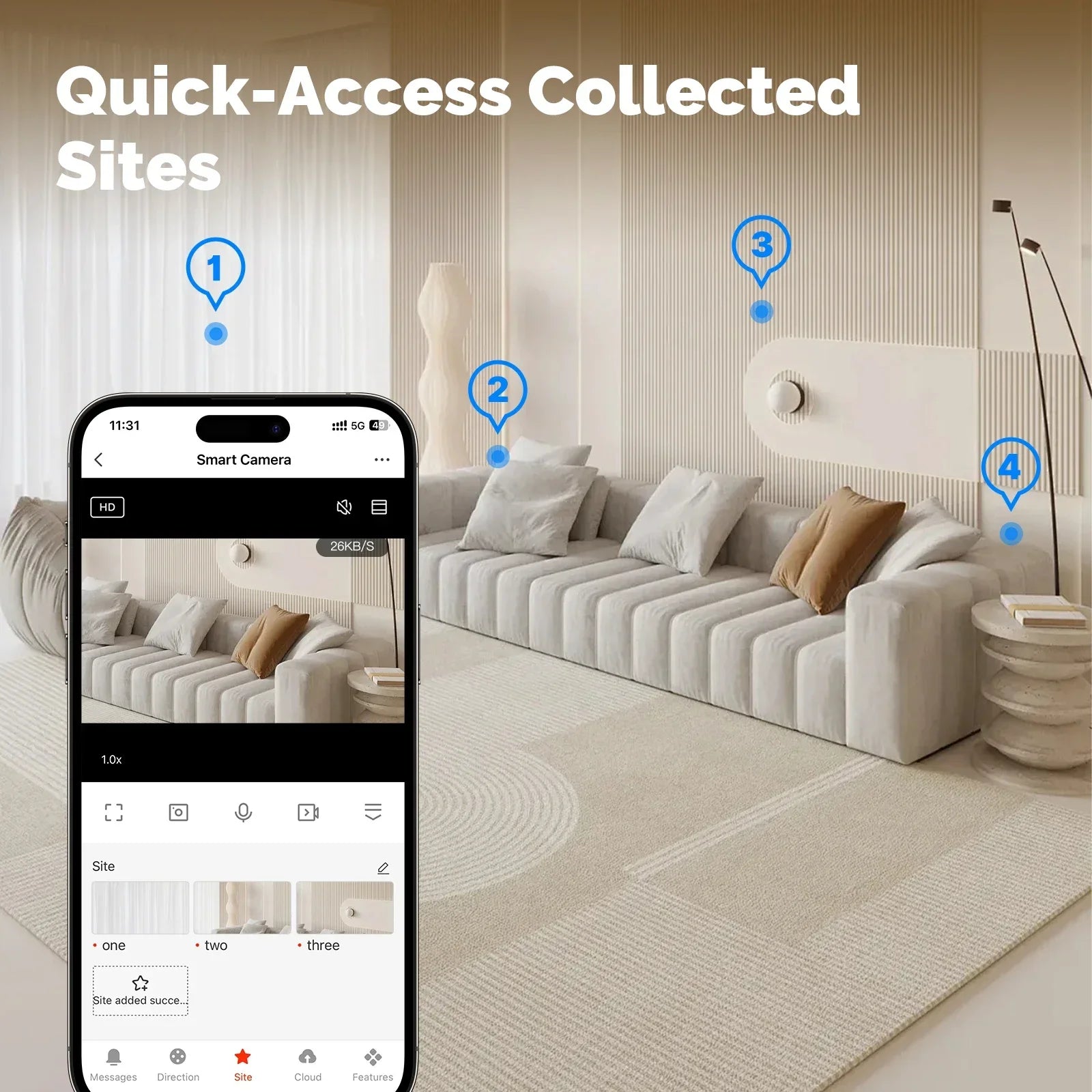 MOES Tuya Wi-Fi 6 Indoor 4MP HD Smart Security Camera