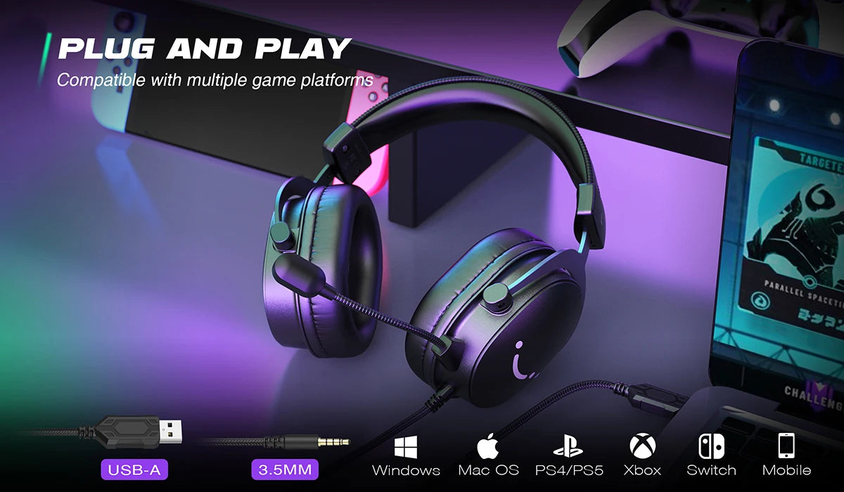 FIFINE Mixer-H9 Gaming Headset – 7.1 Surround Sound