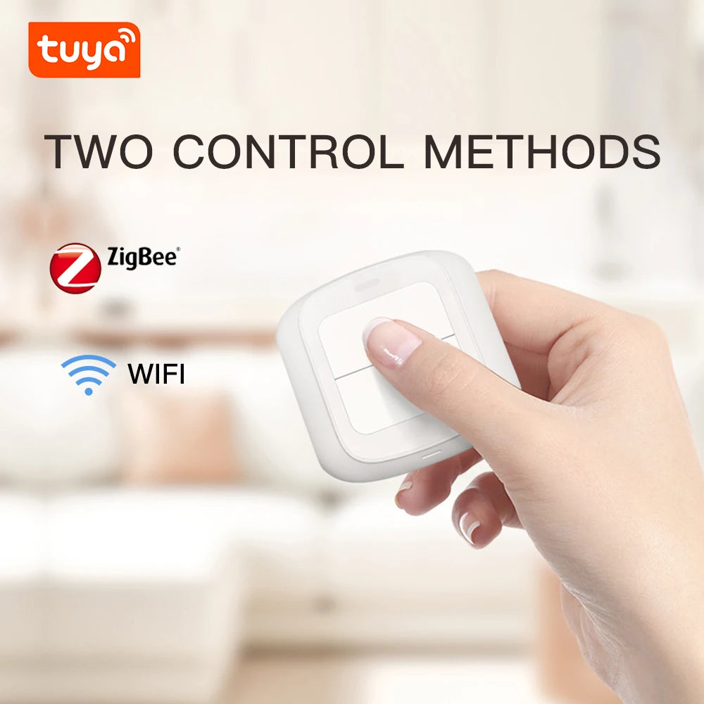 Tuya WiFi/ZigBee 2-Gang Wireless Scene Switch