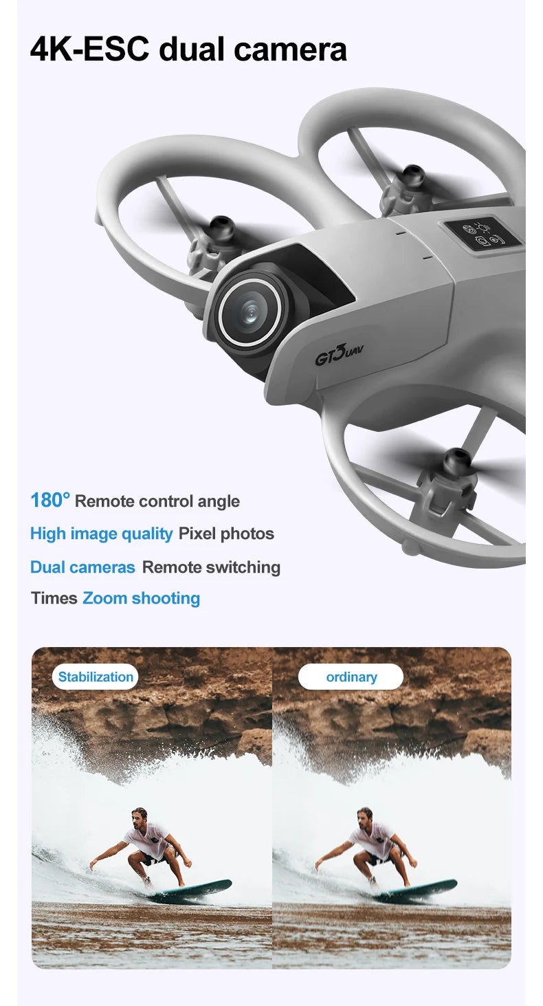 GT3 8K Dual-Camera GPS Drone – Foldable FPV Quadcopter