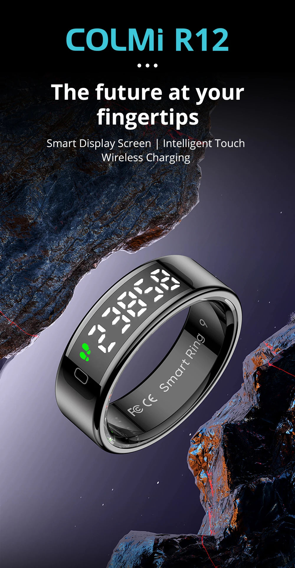 COLMI R12 Smart Ring with Touch Display – 2025