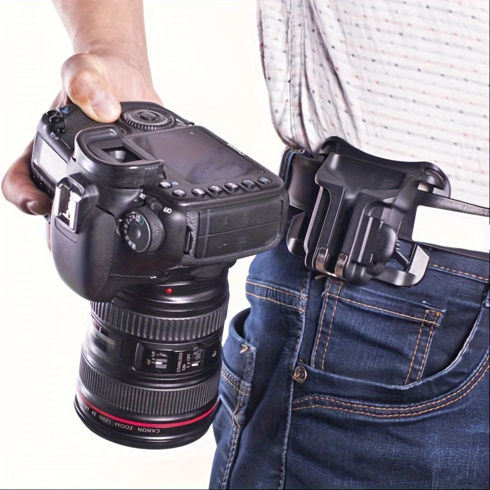 Quick-Load DSLR Camera Belt Clip – Waist Holster Mount for Canon, Nikon, Sony