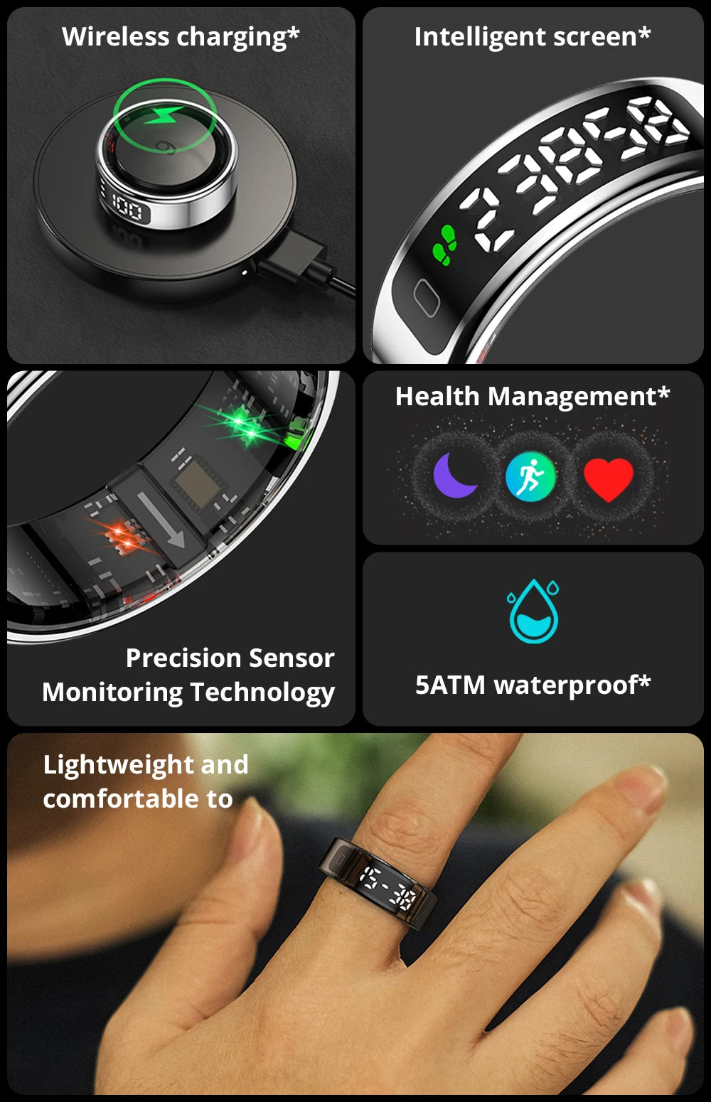 COLMI R12 Smart Ring with Touch Display – 2025
