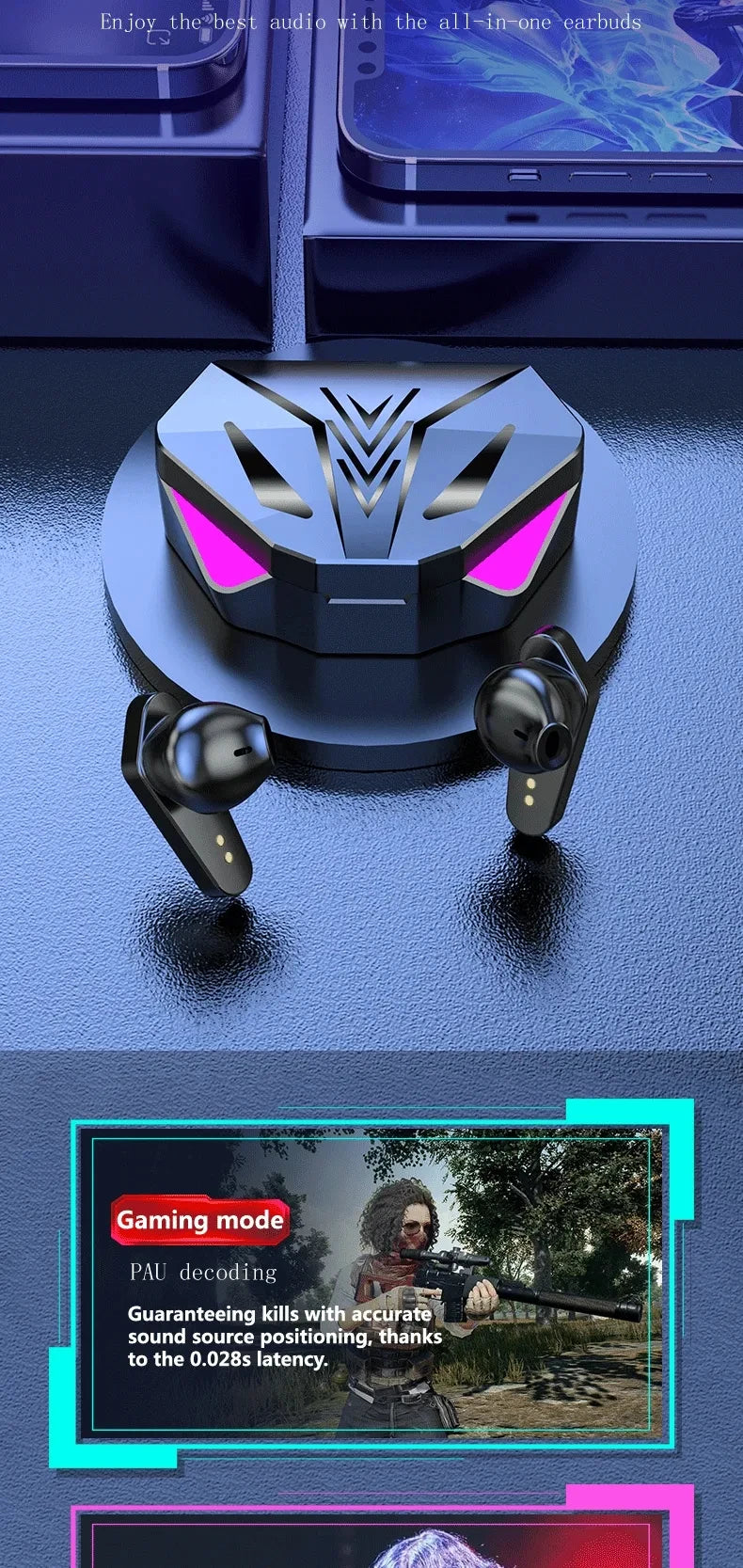 X15 TWS Gaming Earbuds Wireless Bluetooth Earphones With Mic Bass Audio Sound Positioning 9D Stereo Music HiFi Headset For Gamer