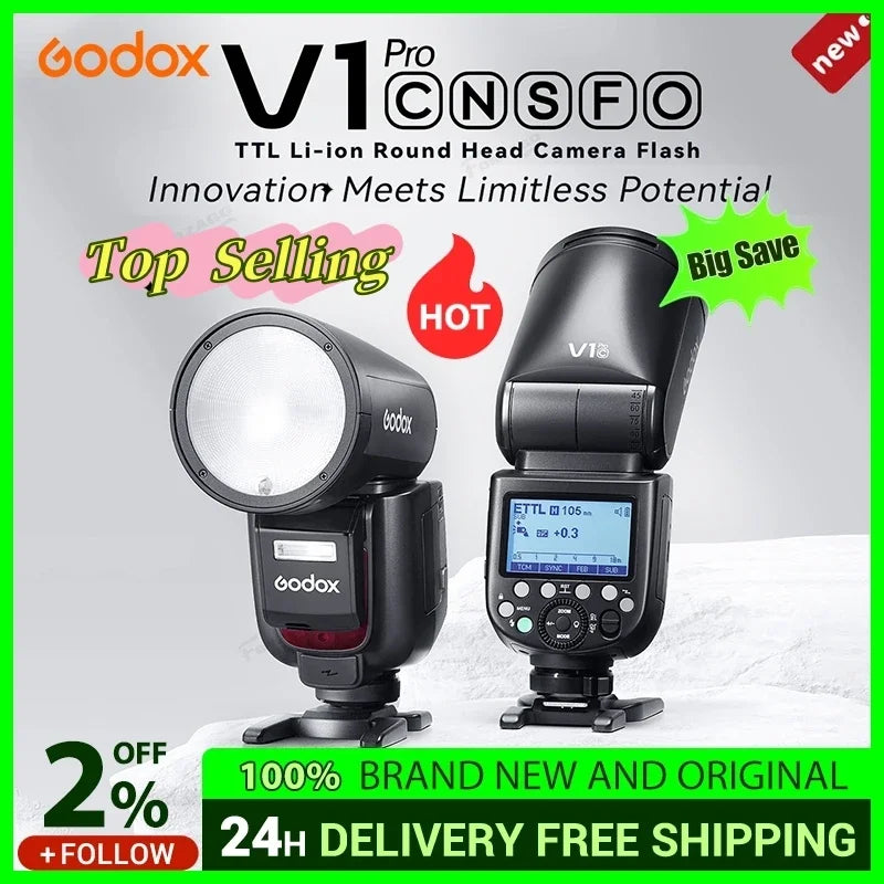 Godox V1 Pro TTL Round Head Camera Flash