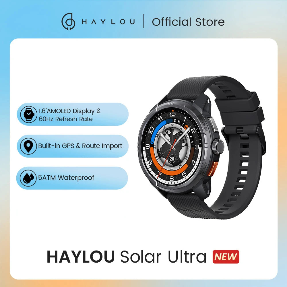 HAYLOU Solar Ultra GPS Smartwatch 1.6” AMOLED