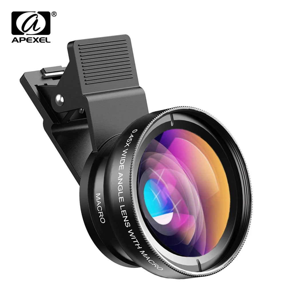 APEXEL Phone Lens Kit: Wide Angle & Macro