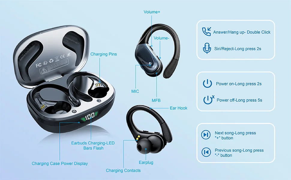 YJ006 Bluetooth Smart Audio Glasses for Sports & Driving