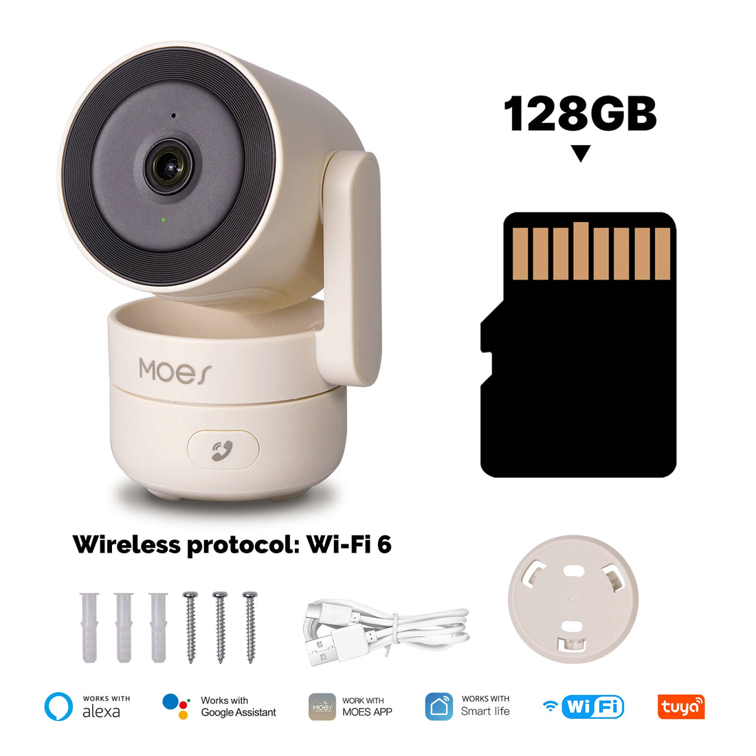 MOES Tuya Wi-Fi 6 Indoor 4MP HD Smart Security Camera