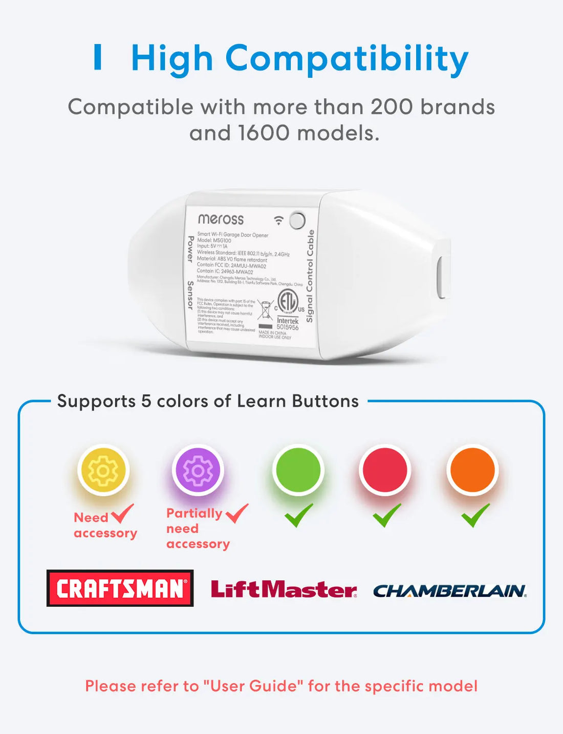 Meross Smart WiFi Garage Door Opener – HomeKit Compatible
