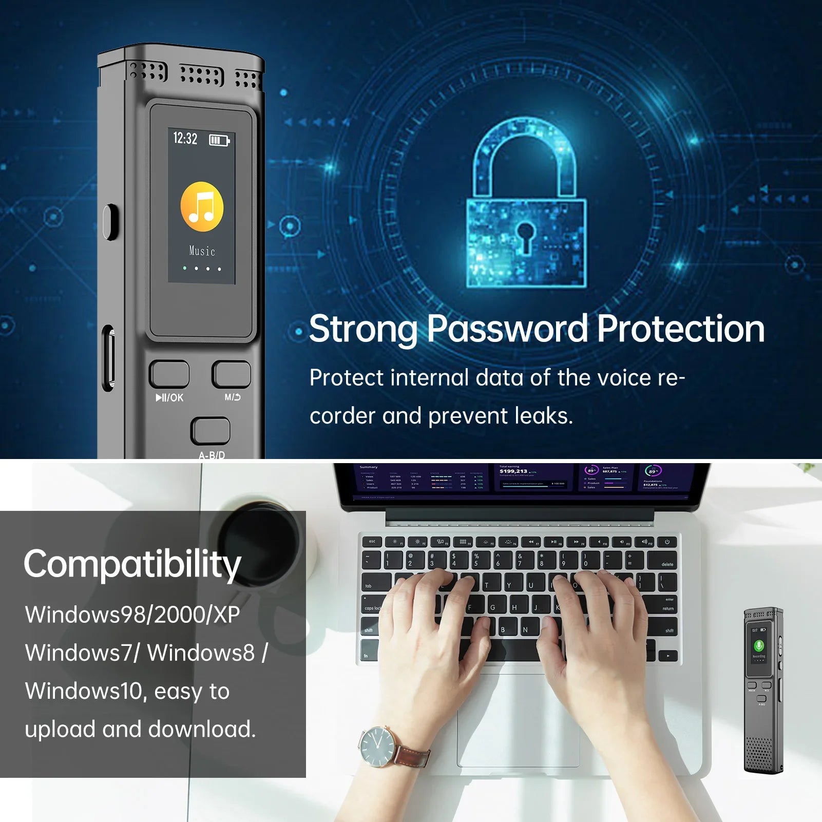 Digital Voice Recorder MP3 Player