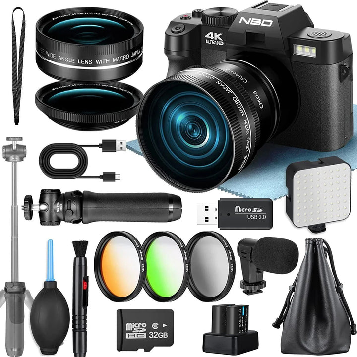 NBD 4K 48MP Digital Camera with Mic & Dual Lenses – Photography & Video