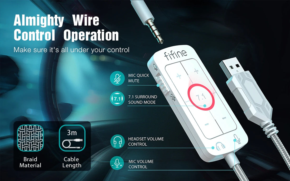 FIFINE Ampligame H9W Gaming Headset – 7.1 Surround