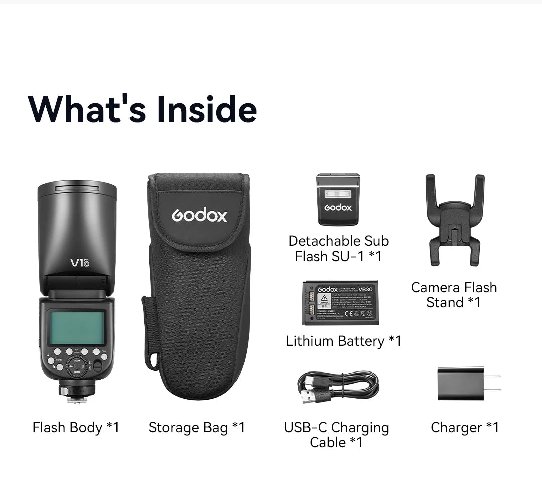 Godox V1 Pro TTL Round Head Camera Flash