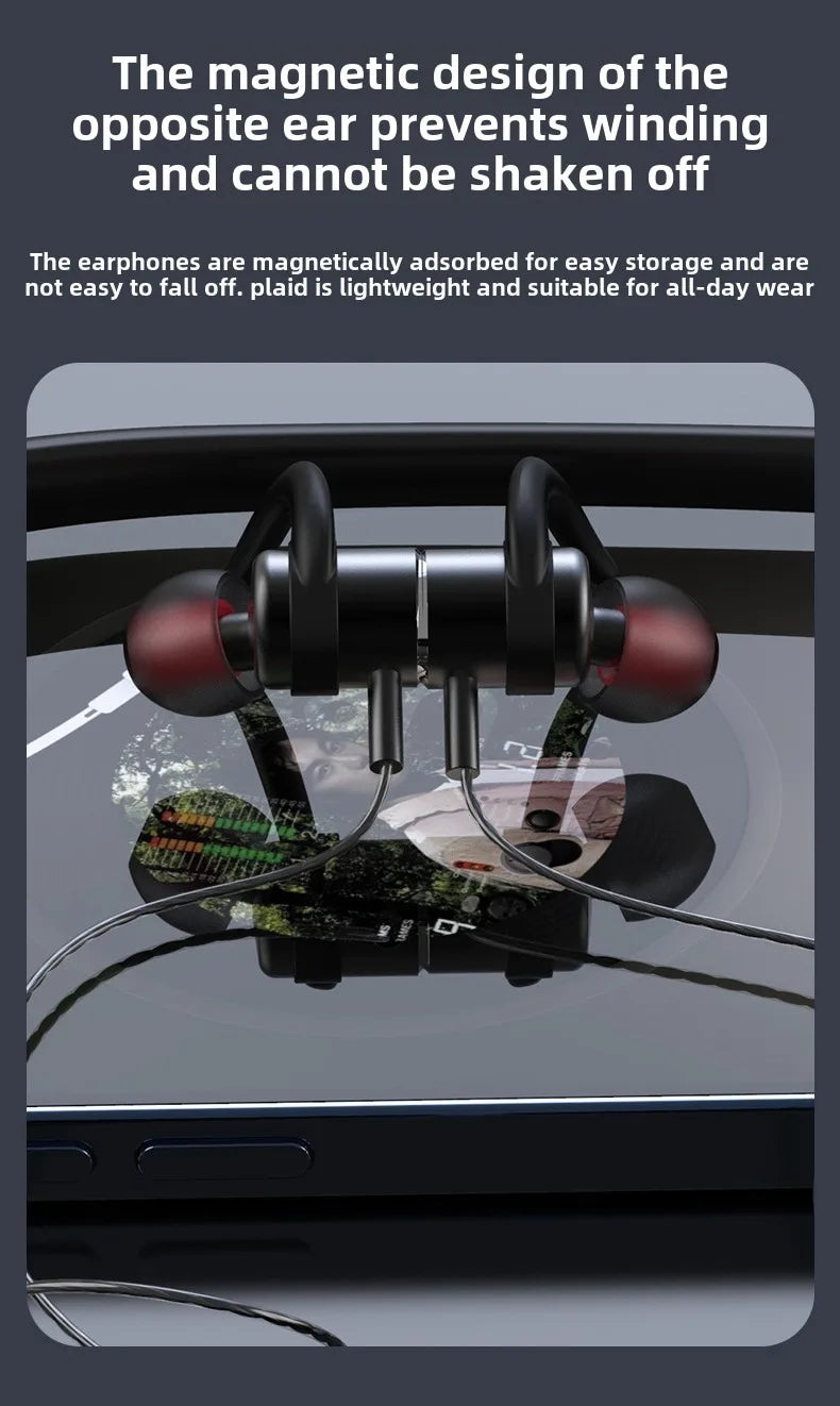 LCD Bluetooth Sports Neckband Headset with TF Card & Power Display