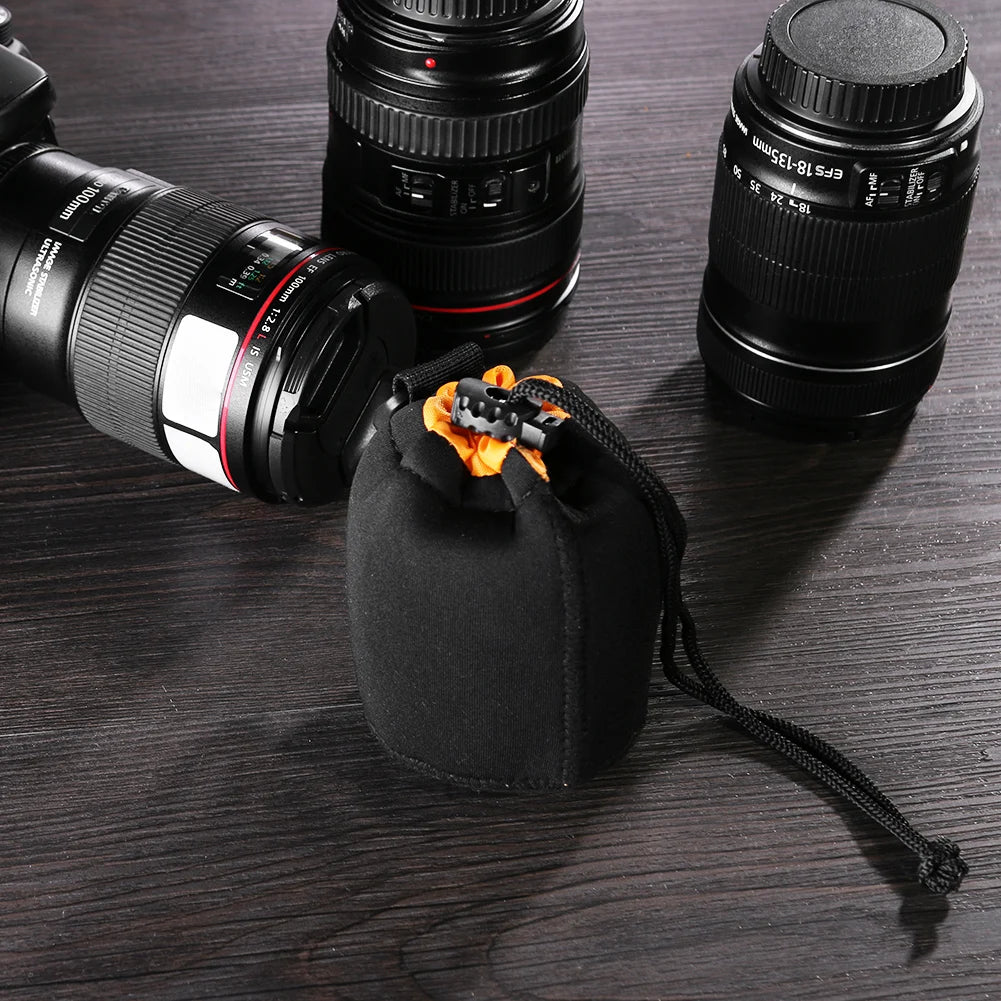 Neoprene Waterproof Camera Lens Pouch – Fits Most DSLR Lenses