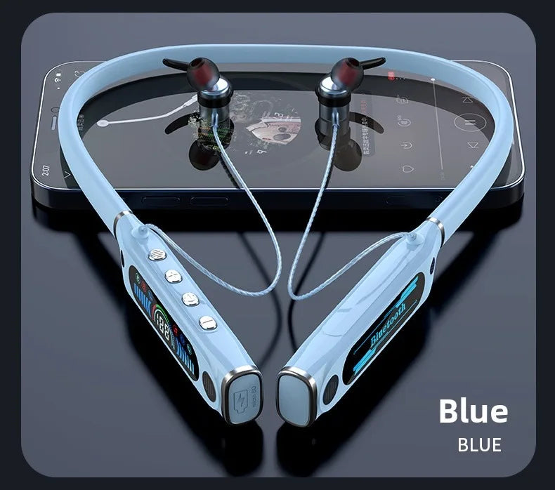LCD Bluetooth Sports Neckband Headset with TF Card & Power Display