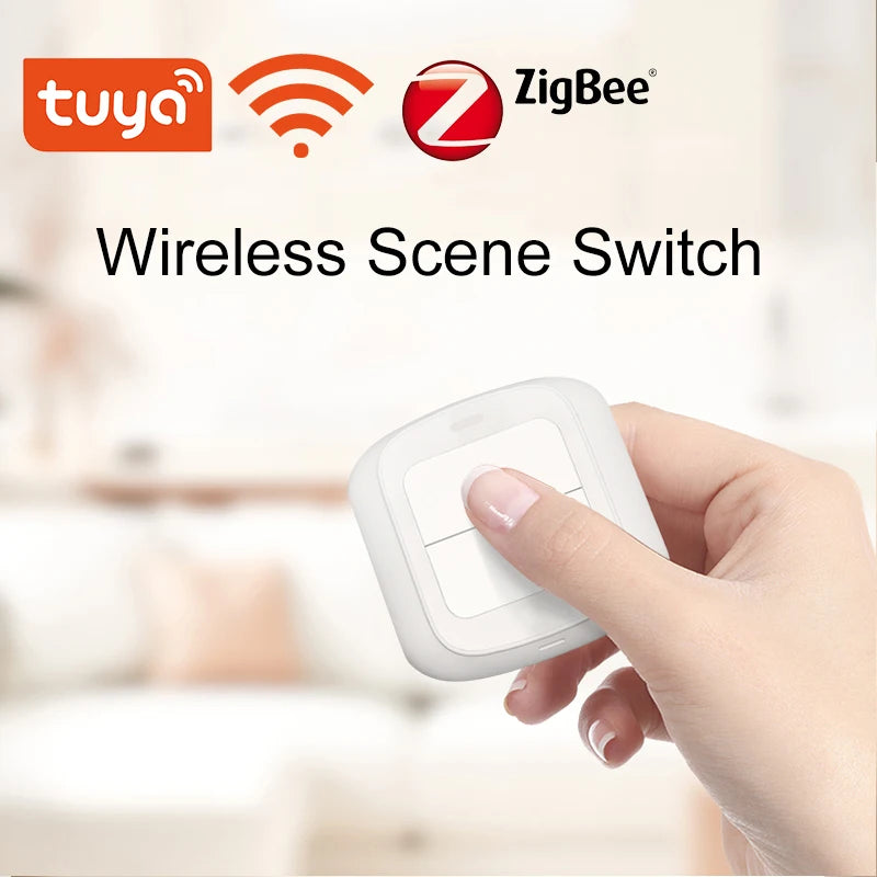 Tuya WiFi/ZigBee 2-Gang Wireless Scene Switch