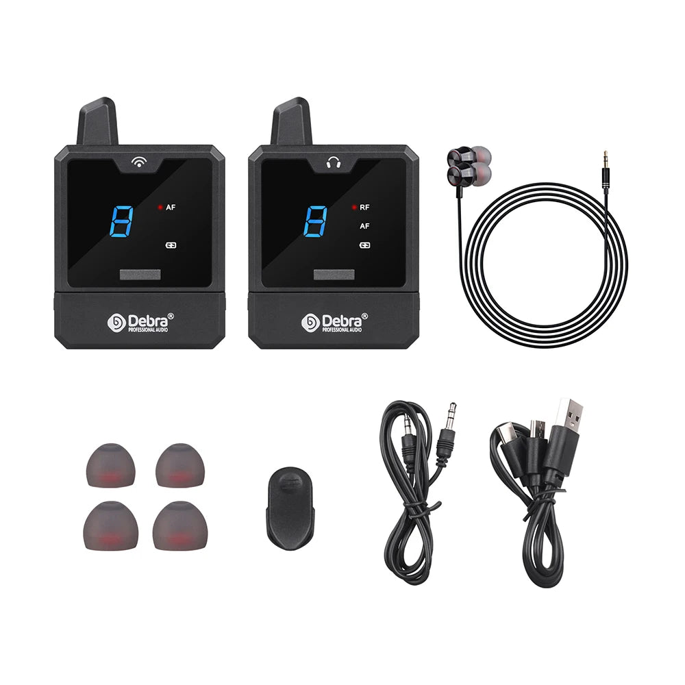 Debra UHF Wireless In-Ear Monitor System – Rechargeable IEM for Live Audio