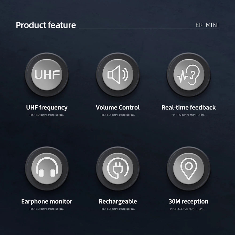 Debra UHF Wireless In-Ear Monitor System – Rechargeable IEM for Live Audio