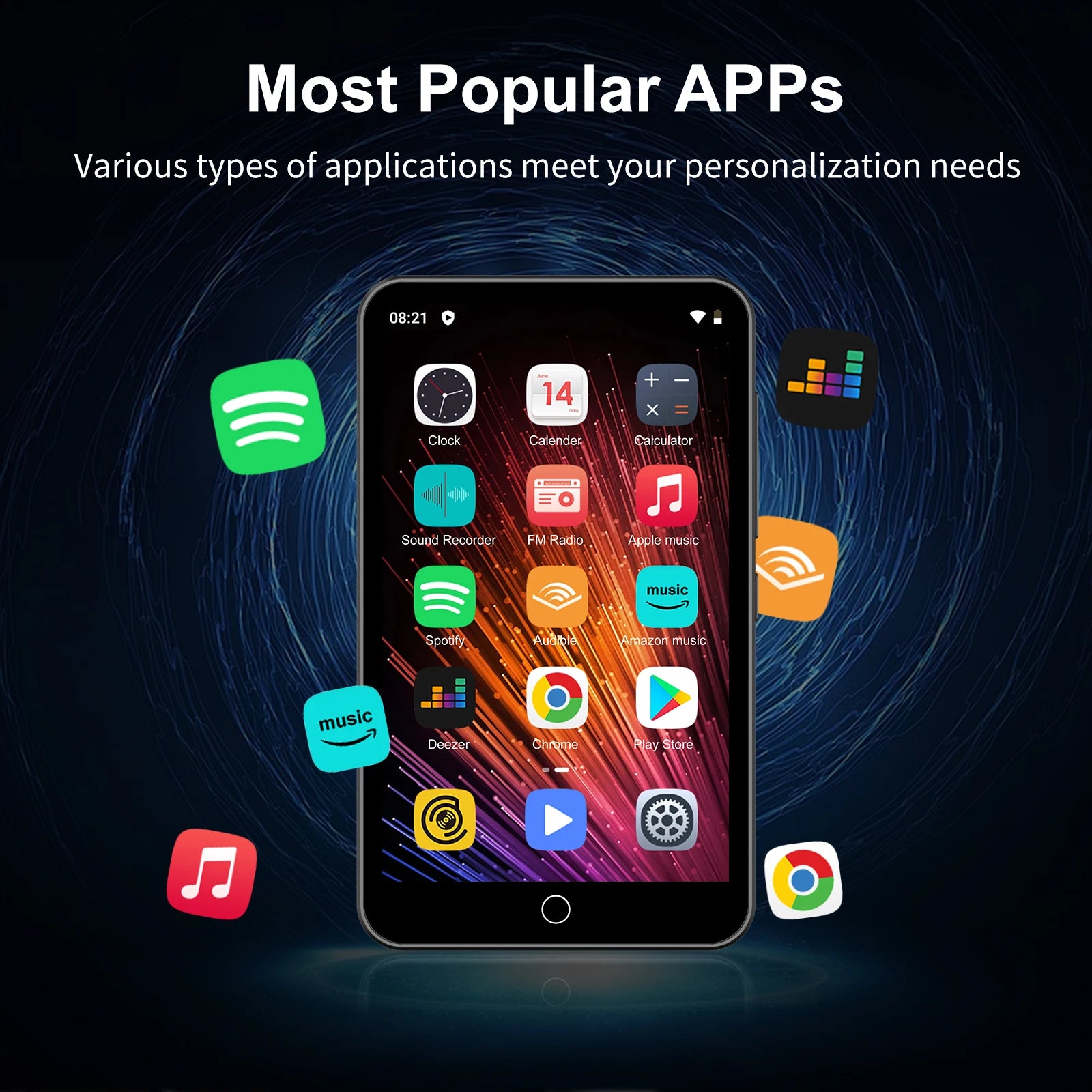 ZAQE Bluetooth & WiFi MP3/MP4 Player with App Support