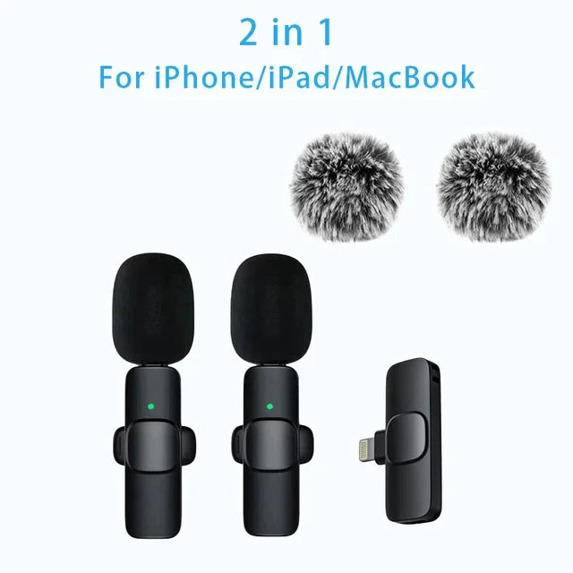 2.4G Wireless Lavalier Microphone for iPhone & Android2.4G Wireless Lavalier Microphone  Portable Audio Video Recording Mini Mic for iPhone Android Live Broadcast Gaming Phone