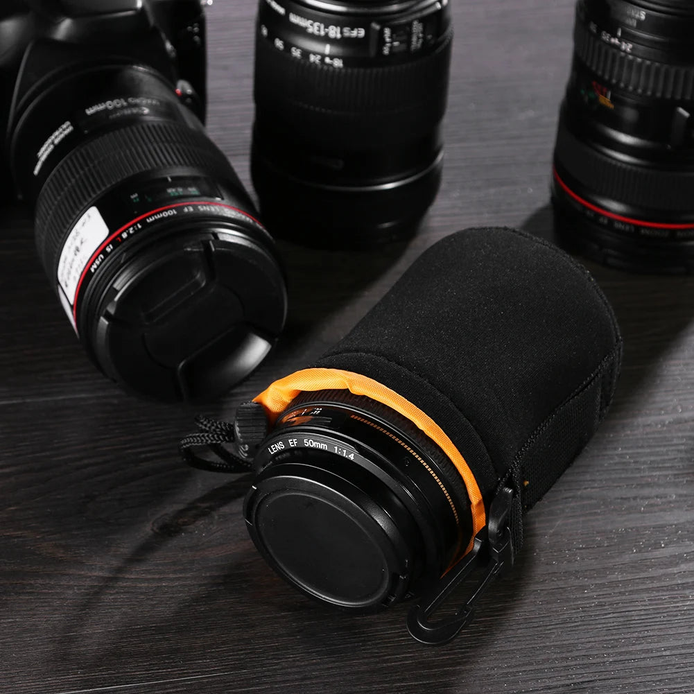 Neoprene Waterproof Camera Lens Pouch – Fits Most DSLR Lenses