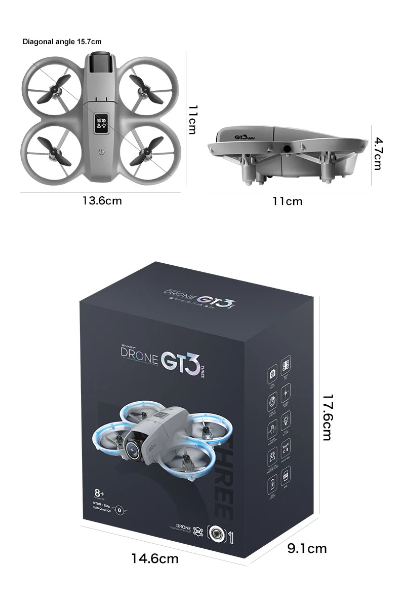 GT3 8K Dual-Camera GPS Drone – Foldable FPV Quadcopter