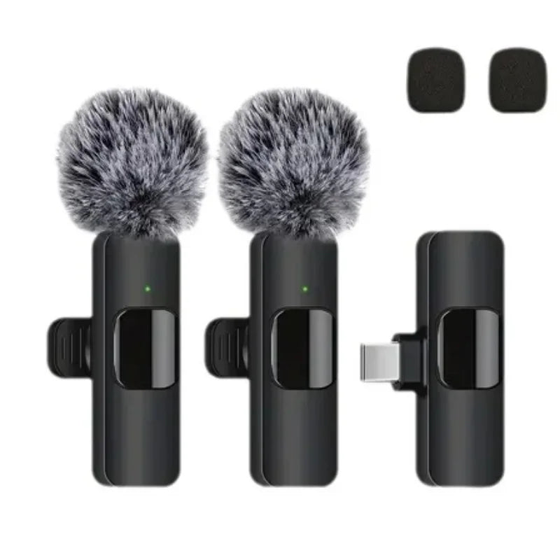 2.4G Wireless Lavalier Microphone for iPhone & Android2.4G Wireless Lavalier Microphone  Portable Audio Video Recording Mini Mic for iPhone Android Live Broadcast Gaming Phone