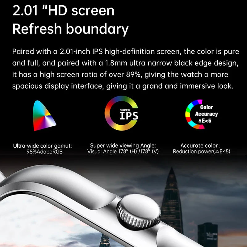 2025 2.01" Smartwatch with Bluetooth & Fitness
