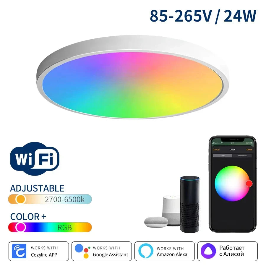 Smart WiFi 24W LED Ceiling Light Round Panel