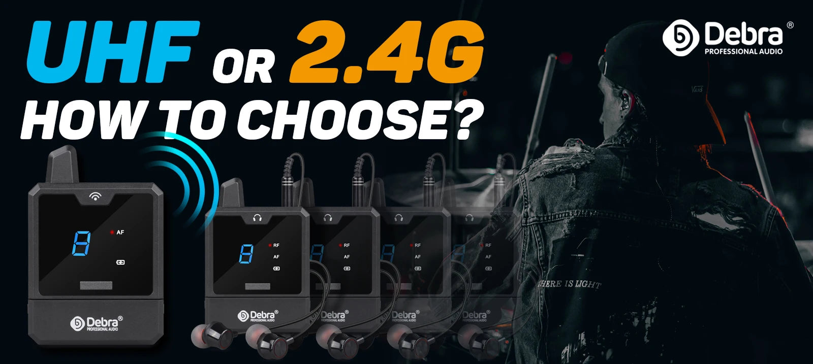 Debra UHF Wireless In-Ear Monitor System – Rechargeable IEM for Live Audio