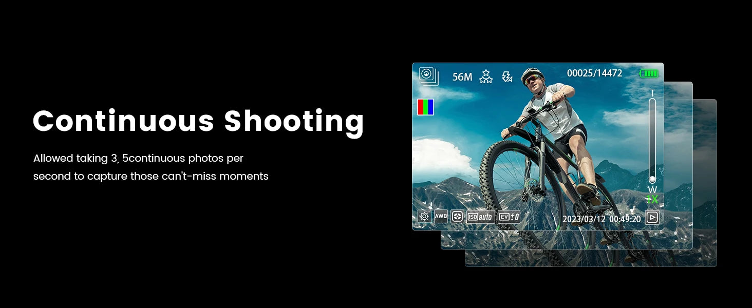 64MP 4K Compact Vlogging Camera with WiFi & Flip Screen