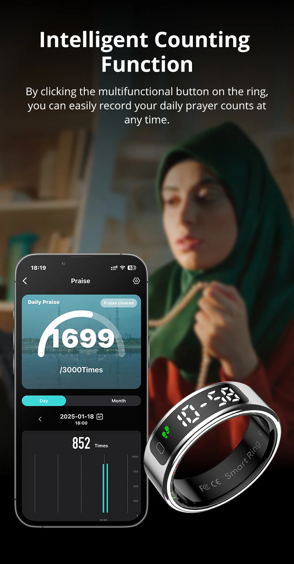 COLMI R12 Smart Ring with Touch Display – 2025