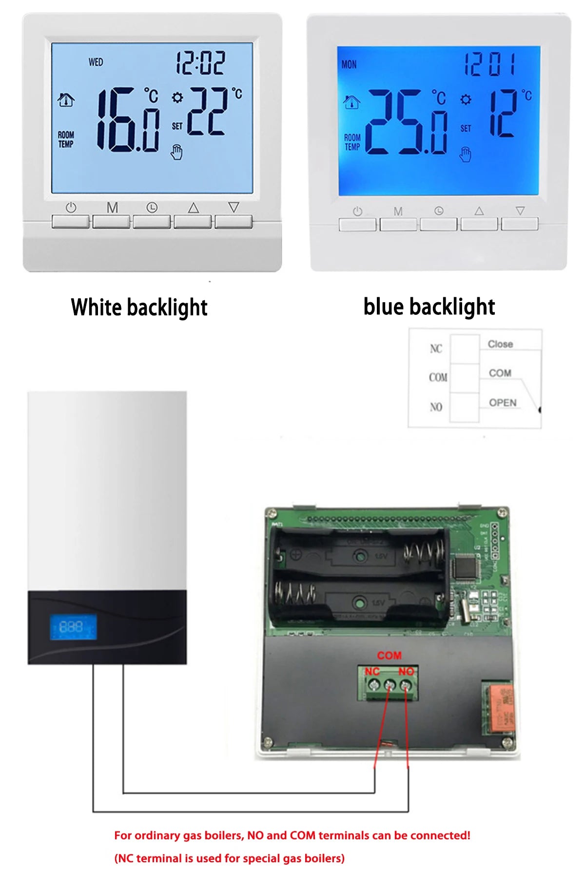 Smart Thermostat Hygrometer with Child Lock & Backlight