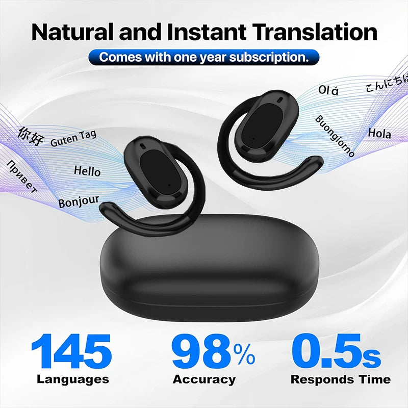 AI Translator Earbuds – 3-in-1 Real-Time Language Device