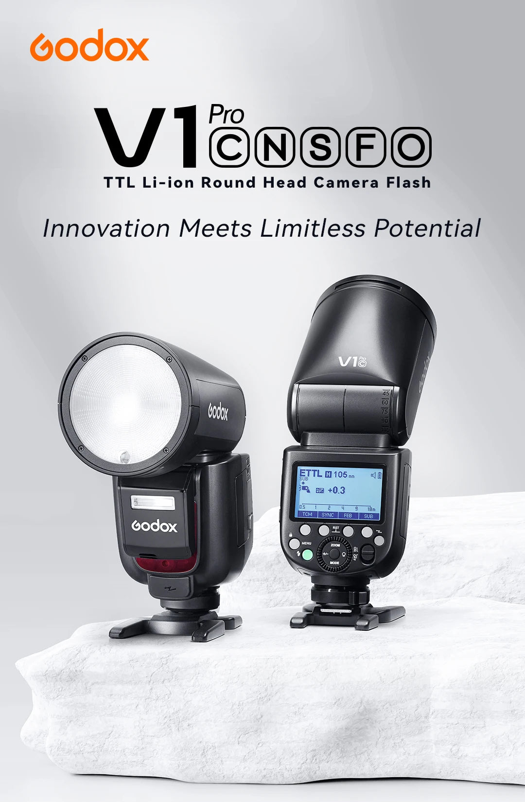 Godox V1 Pro TTL Round Head Camera Flash